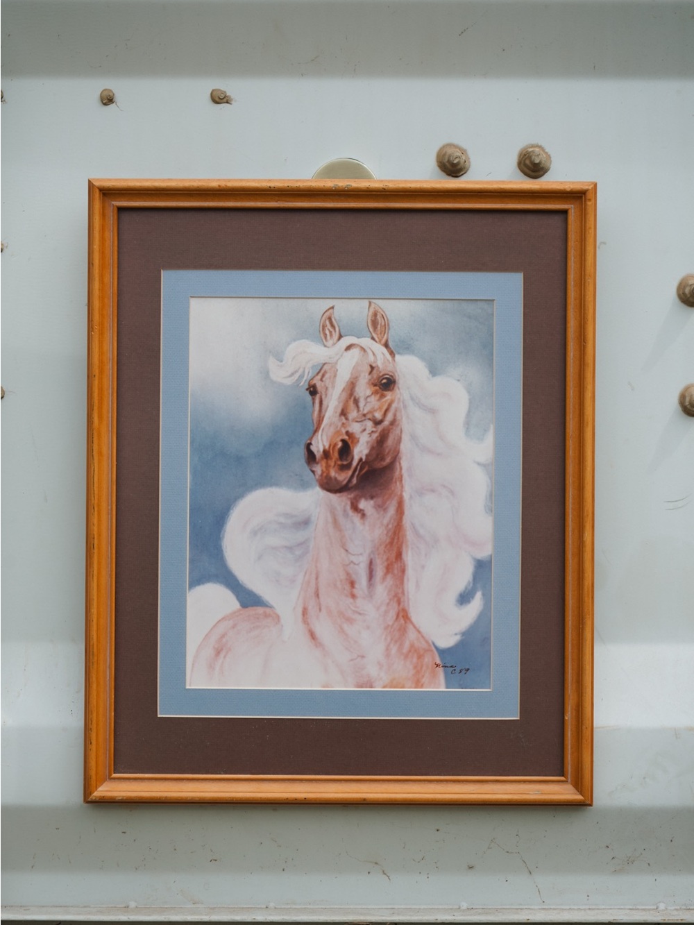 1989 Framed Horse Art • Signed
